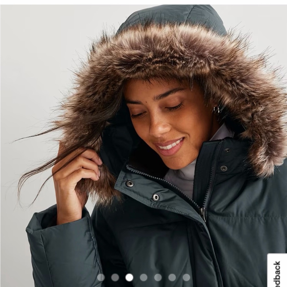 Women's Hooded Fur Trim Parka TALL SIZE